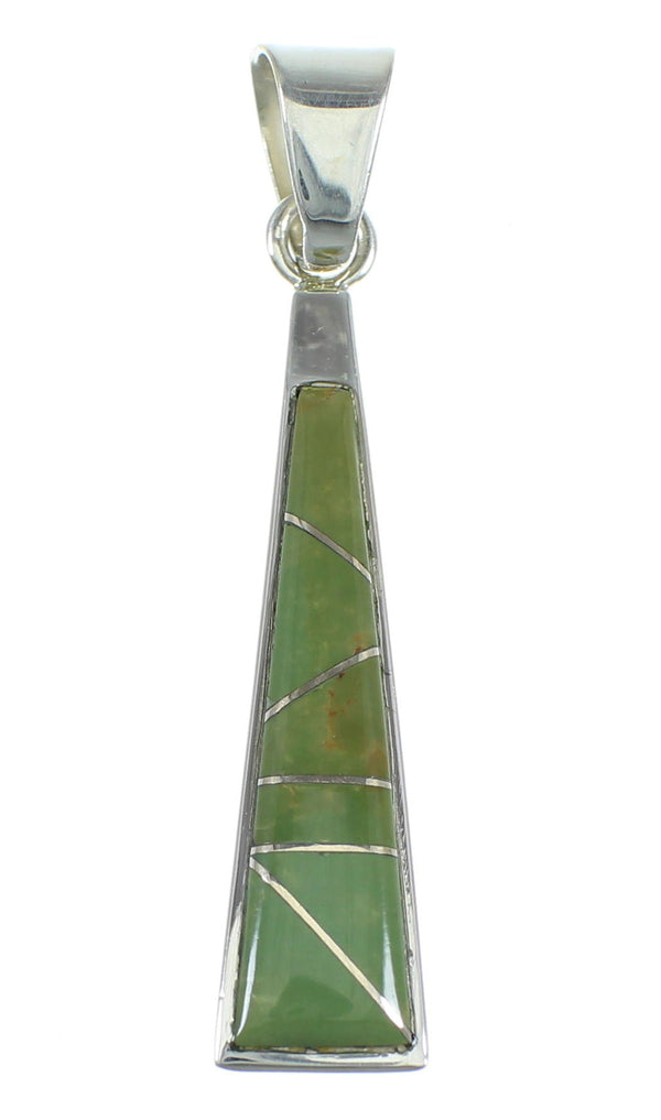 Turquoise Inlay And Genuine Sterling Silver Southwest Pendant WX57961